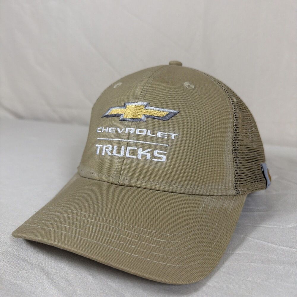 Carhartt Chevrolet Trucks Hat Tan Mesh Snapback Trucker Cap GM Genuine OEM